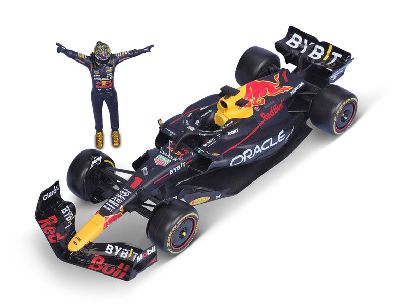 Coche modelo de Red Bull Racing, BBURAGO, Max Verstappen, #1, 1:24, RB19, con piloto