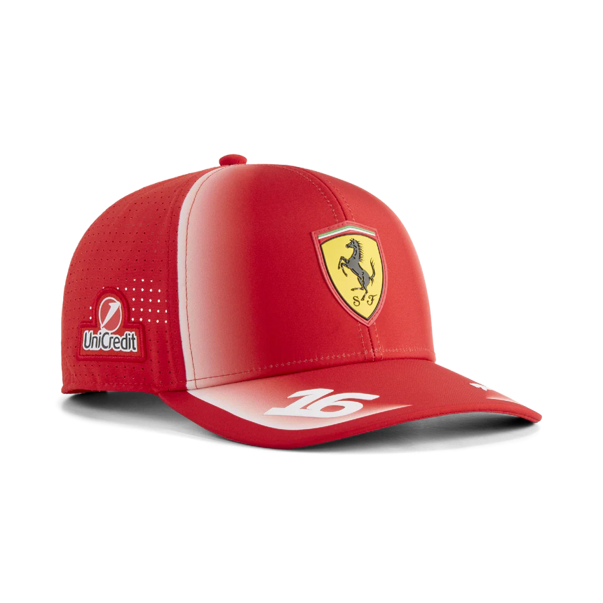 Gorra Ferrari, equipo, Charles Leclerc, Puma, rojo