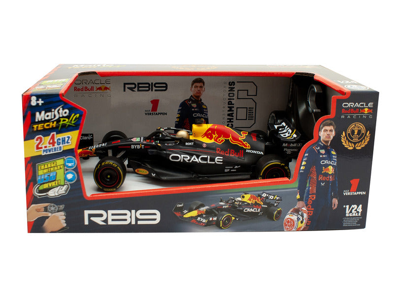 Coche RC de Red Bull Racing, Burago, Max Verstappen, N.º 1, 1:24, RB19