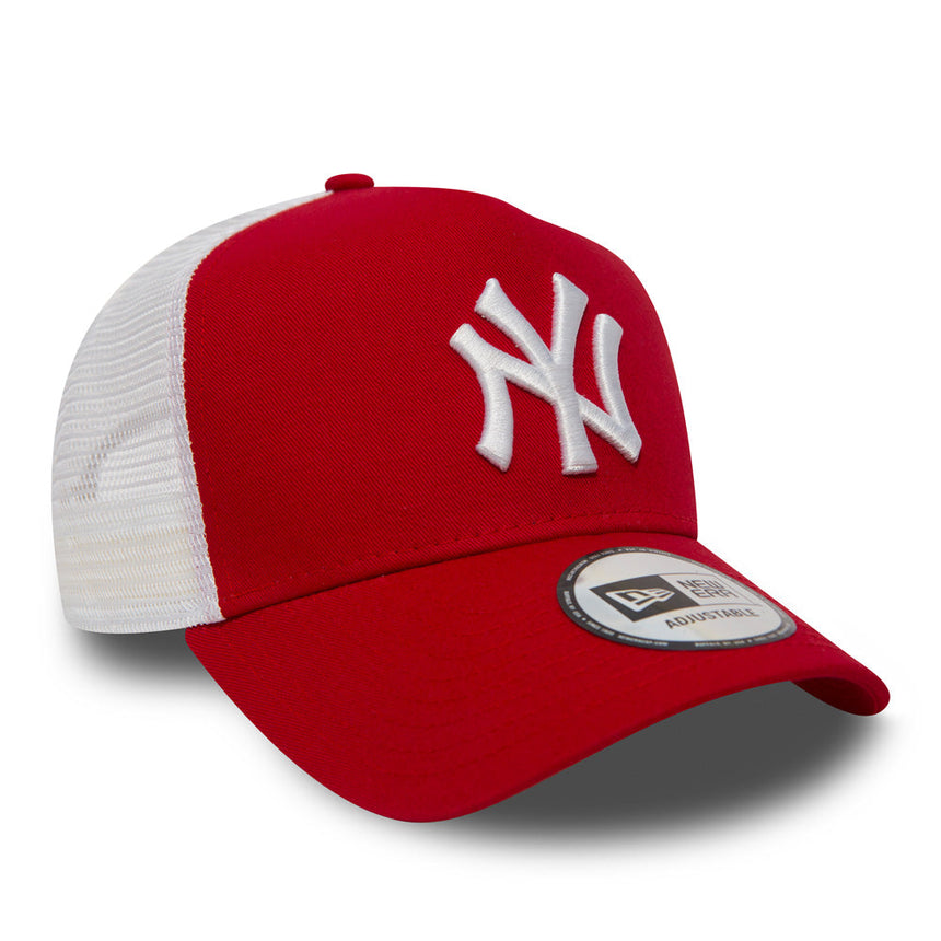 Gorra de los Yankees de Nueva York, New Era, tipo trucker, roja