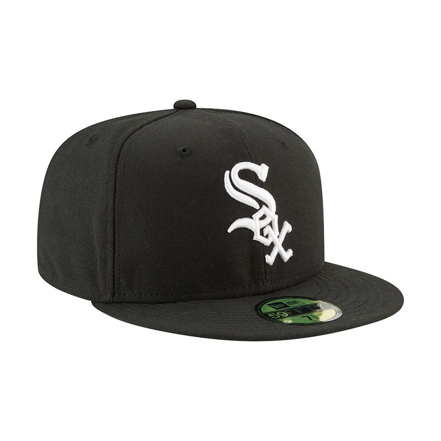 Gorra de los Chicago White Sox, New Era, 59FIFTY, negra.