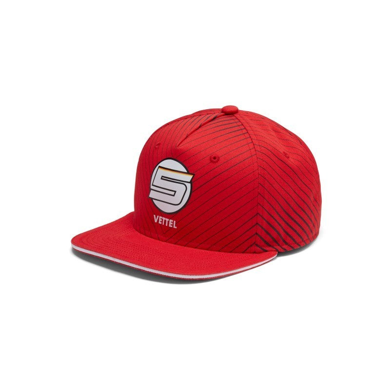 Gorra de ala plana, Ferrari Sebastian Vettel, Unisex, Rojo, 2018 - FansBRANDS®