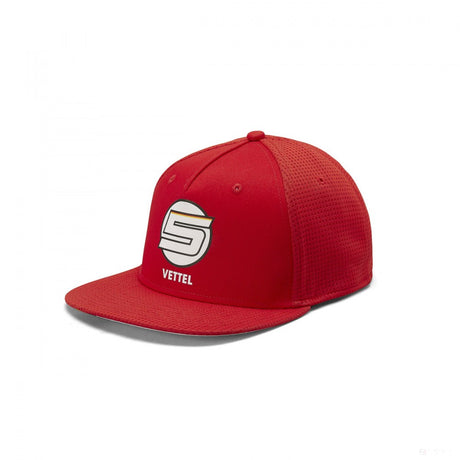 Gorra de ala plana, Ferrari Sebastian Vettel, SEB5, Unisex, Rojo, 2019 - FansBRANDS®