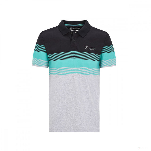 Camiseta de hombre con cuello, Mercedes Striped, Multicolor, 2020 - FansBRANDS®