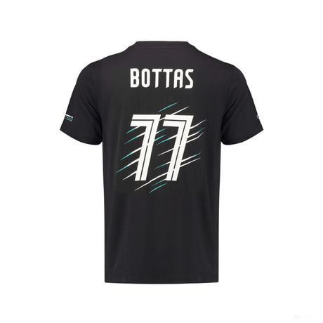 Camiseta para hombre Mercedes Valtteri Bottas, Valtteri 77, Negro, 2018 - FansBRANDS®