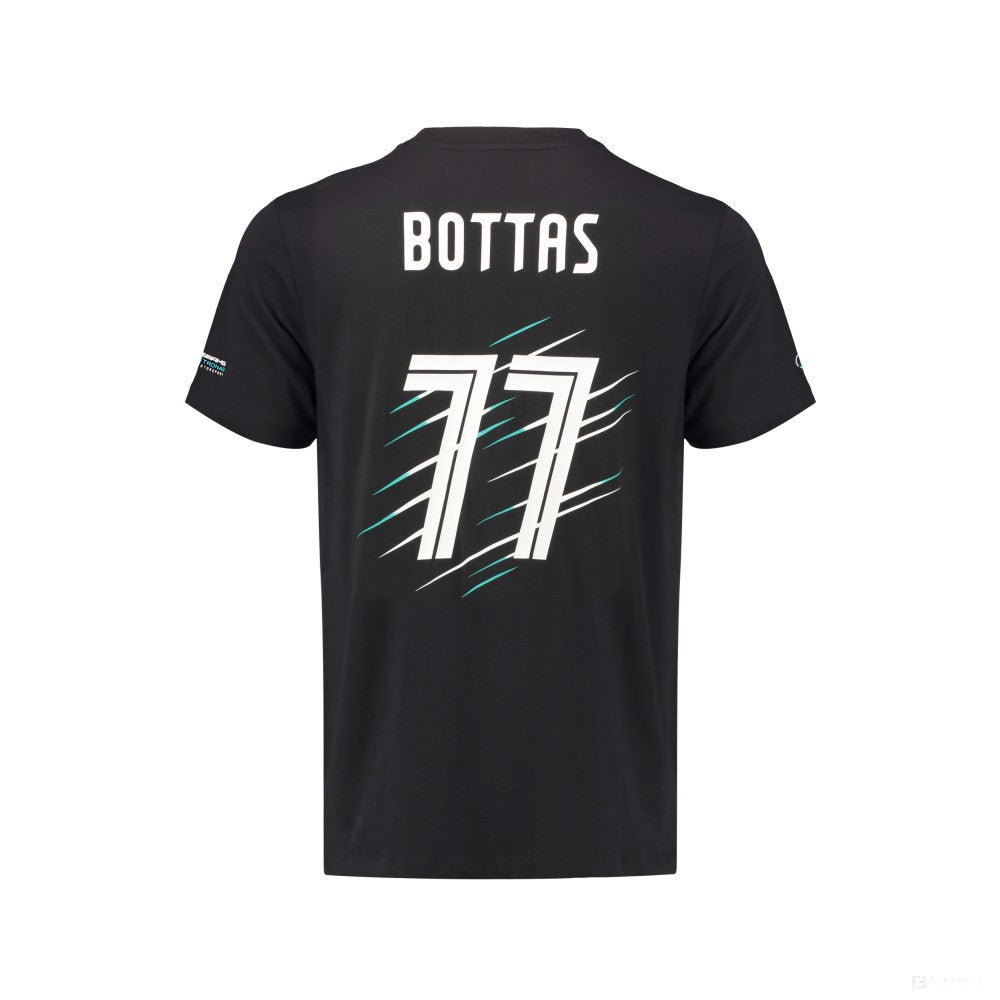 Camiseta para hombre Mercedes Valtteri Bottas, Valtteri 77, Negro, 2018 - FansBRANDS®