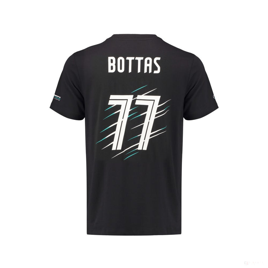 Camiseta para hombre Mercedes Valtteri Bottas, Valtteri 77, Negro, 2018 - FansBRANDS®