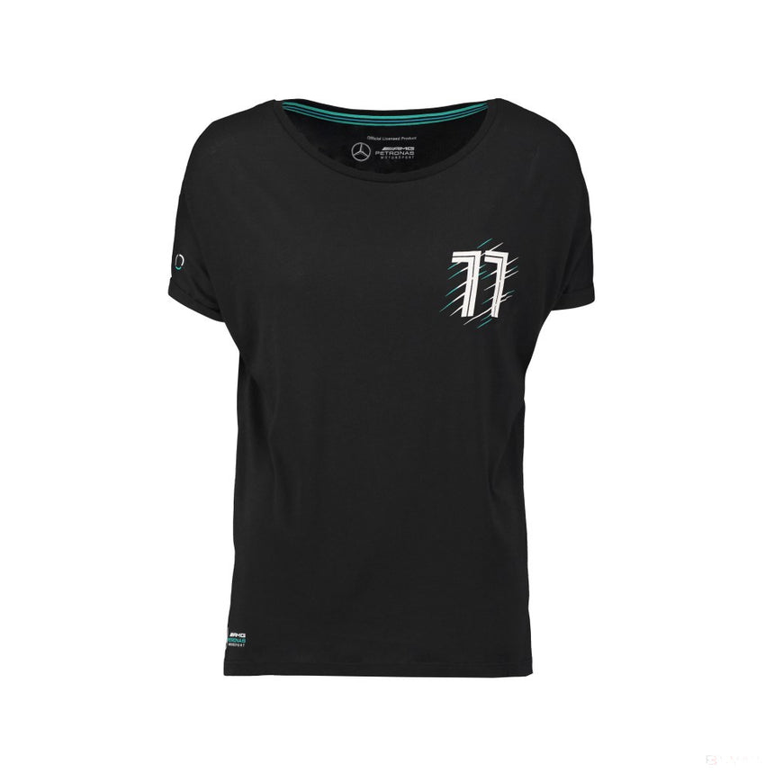 Camiseta de Mujer Mercedes Valtteri Bottas, Valtteri 77, Negro, 2018 - FansBRANDS®