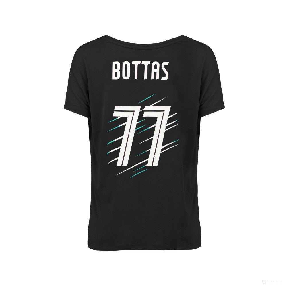 Camiseta de Mujer Mercedes Valtteri Bottas, Valtteri 77, Negro, 2018 - FansBRANDS®