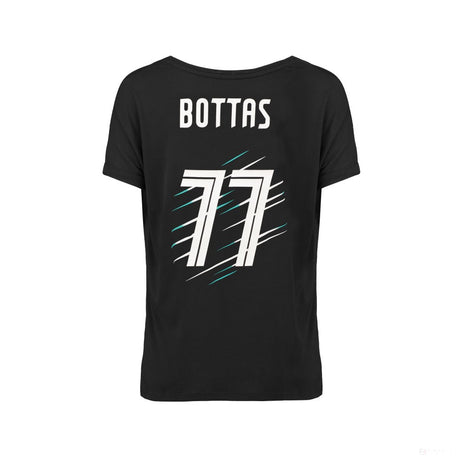 Camiseta de Mujer Mercedes Valtteri Bottas, Valtteri 77, Negro, 2018 - FansBRANDS®