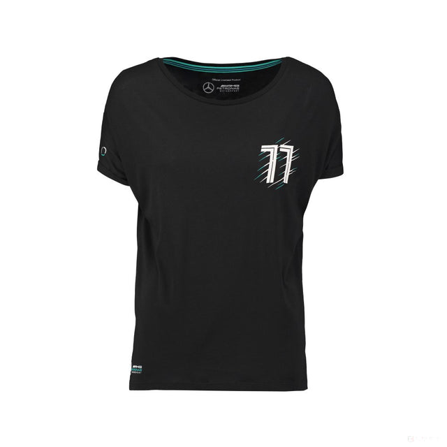 Camiseta de Mujer Mercedes Valtteri Bottas, Valtteri 77, Negro, 2018 - FansBRANDS®