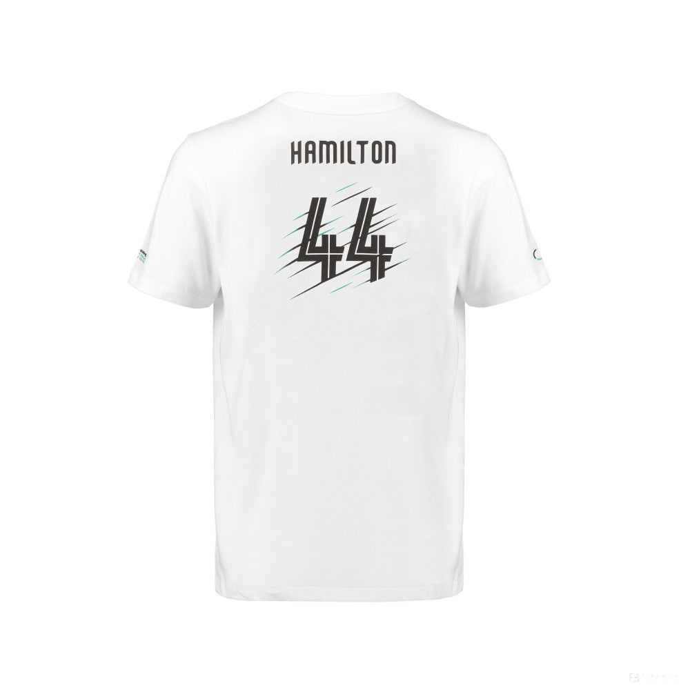 Camiseta infantil Mercedes Lewis Hamilton, Blanco, 2018 - FansBRANDS®