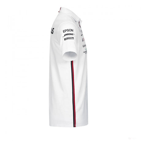 Camiseta de hombre con cuello, Mercedes, Blanco, 2019 - FansBRANDS®