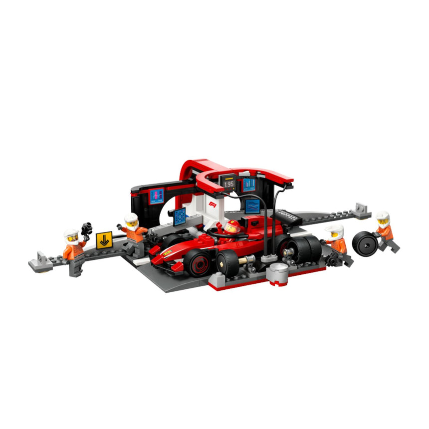 Ferrari, F1 LEGO® City 60443, coche de carreras en boxes con personal 🔥