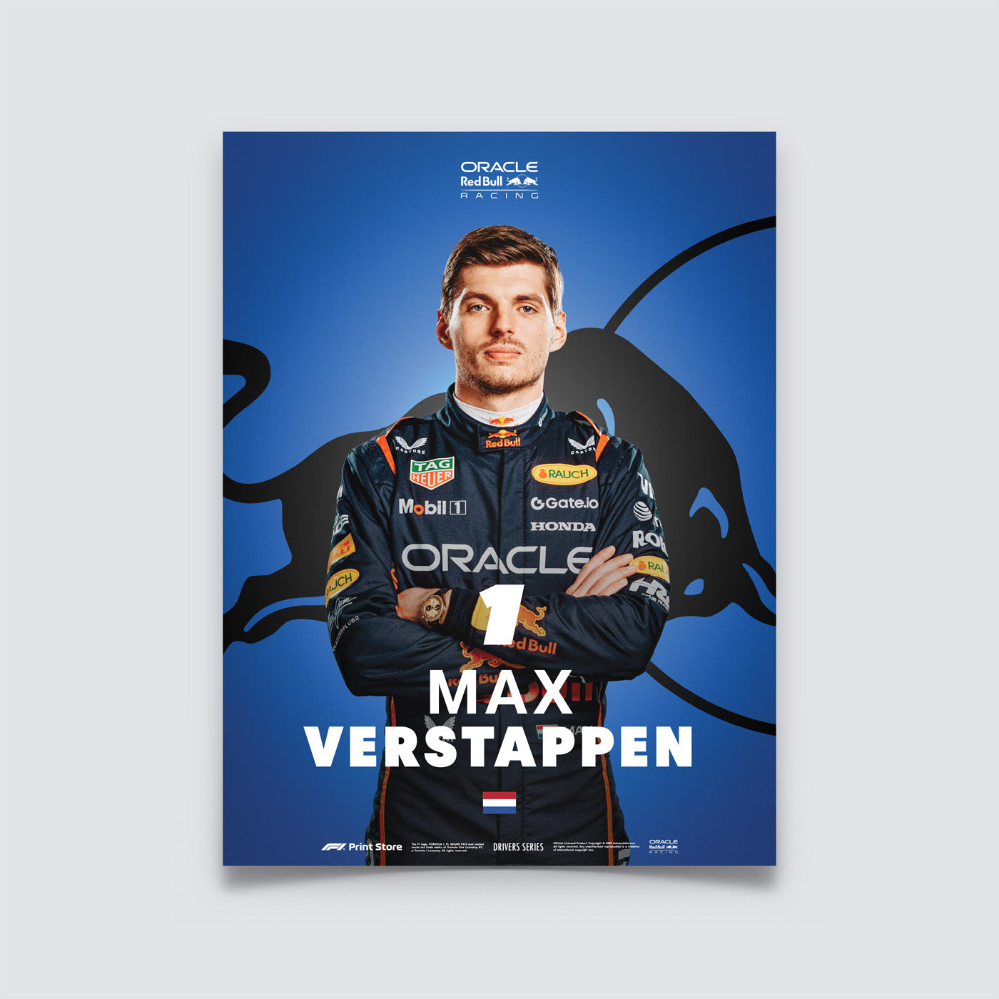 Print original de F1 - Póster de Max Verstappen (tamaño A3)