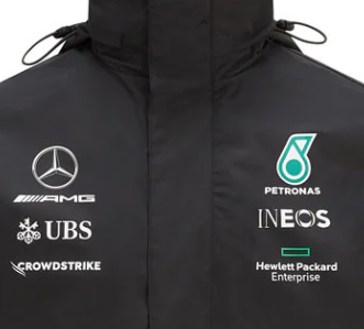 2021, Schwarz, Mercedes Team Regenmantel