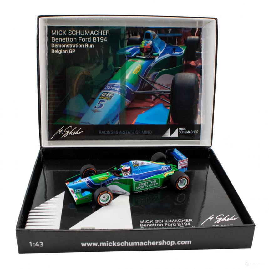 Auto modelo, Mick Schumacher Benetton Ford B194 Demo Run Belgium GP 2017, 1:43, Azul, 2017 - FansBRANDS®
