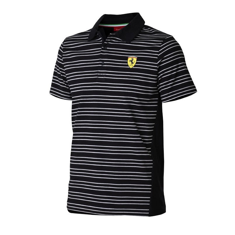 Camiseta de hombre con cuello, Ferrari Classic, Negro, 2015 - FansBRANDS®