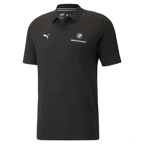 Camiesta de Hombre con Cuello,Puma BMW MMS Jacquard, Negro, 2021 - FansBRANDS®