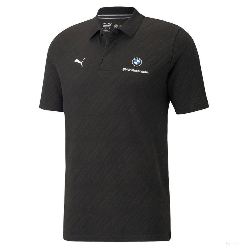 Camiesta de Hombre con Cuello,Puma BMW MMS Jacquard, Negro, 2021 - FansBRANDS®