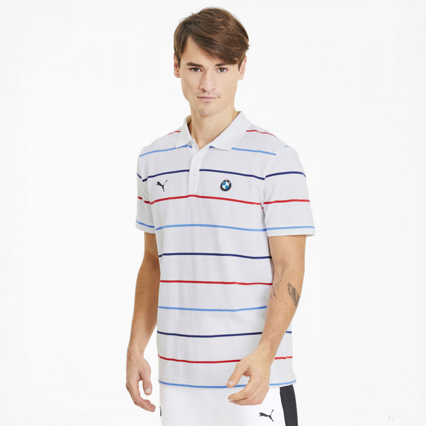 Camiseta para hombre, Puma BMW MMS Striped, Blanco, 2020 - FansBRANDS®