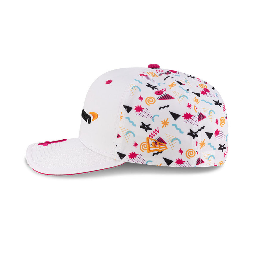 Gorra de béisbol McLaren, Miami, Lando Norris, New Era, 9SEVENTY SS, Blanca 🔥