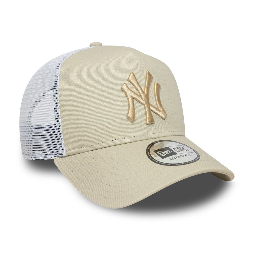 Gorra de los Yankees de Nueva York, New Era, trucker, esencial, beige