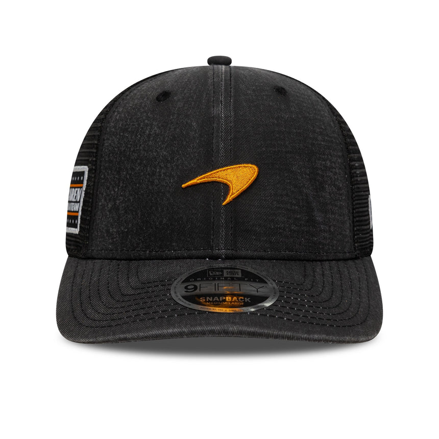 Gorra trucker de McLaren, lavado, New Era, 9FORTY, negro