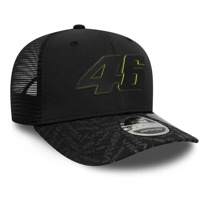 Gorra Valentino Rossi #46, VR46, sostenible, New Era, 9SEVENTY, negra