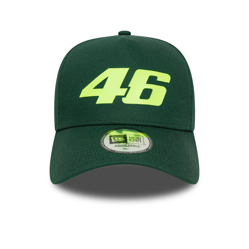 Gorra trucker Valentio Rossi #46, VR46, de temporada, New Era, 9FORTY, verde