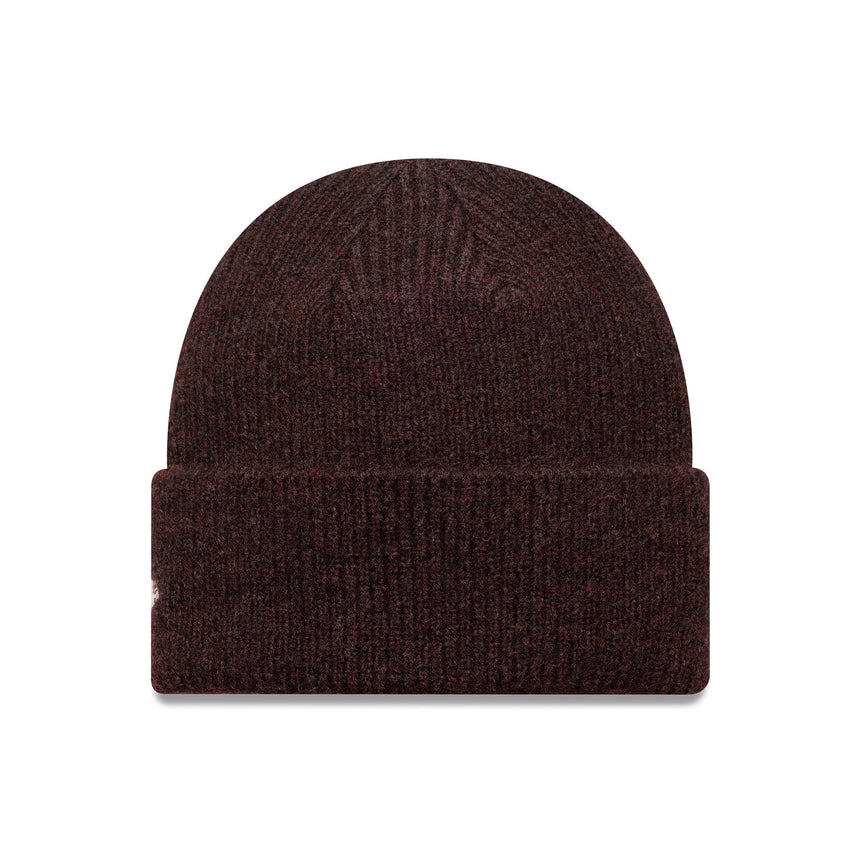 Gorro tipo beanie de los Yankees de Nueva York, puño ancho para mujer, New Era, rojo