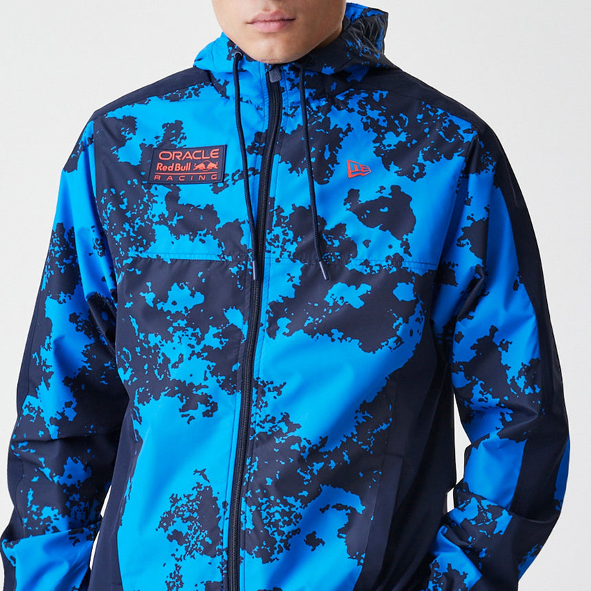 Chaqueta Red Bull Racing, Windrunner, New Era, camuflaje azul