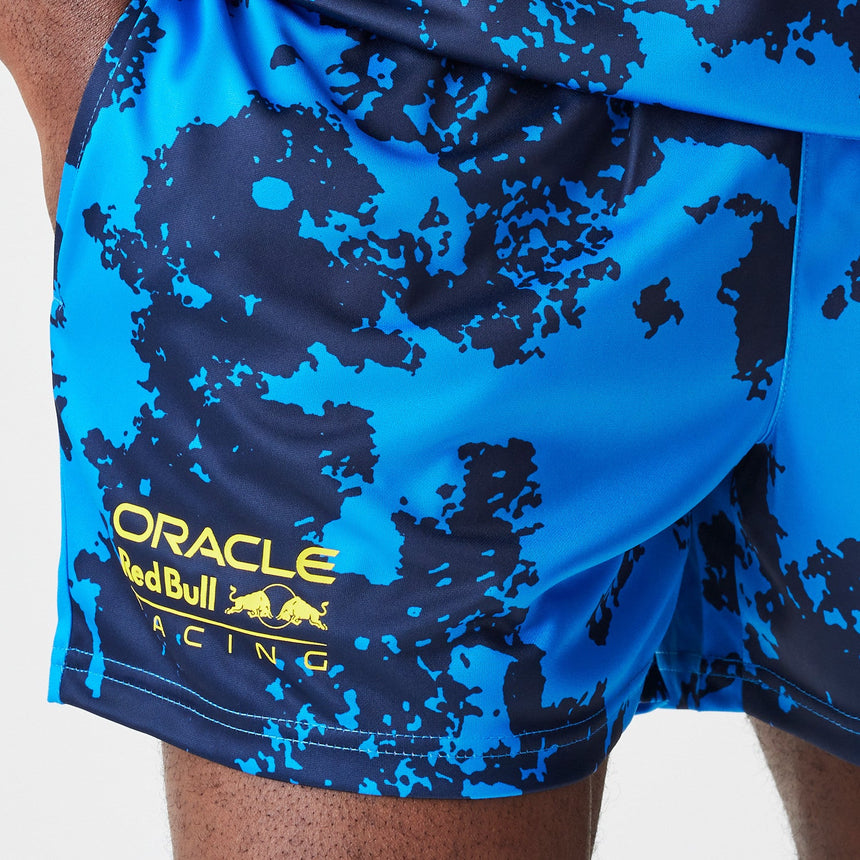 Shorts de Red Bull Racing, fútbol, New Era, camuflaje, azul