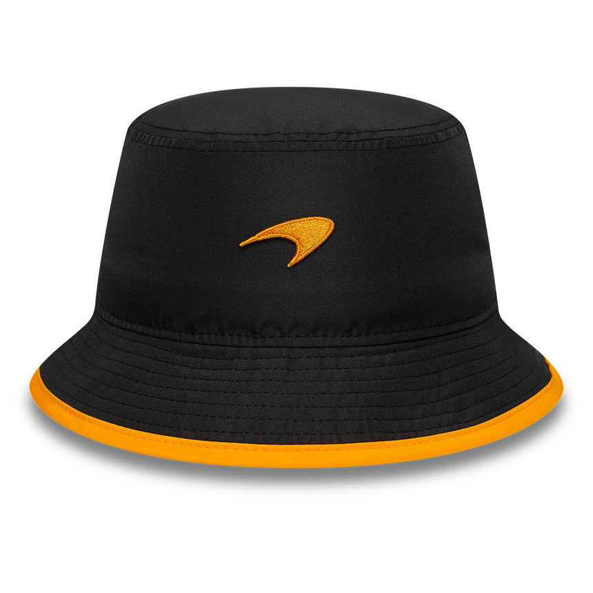Sombrero bucket de McLaren x Reiss, de temporada, con caída, New Era, 9FORTY, negro