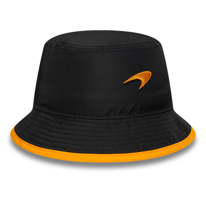 Sombrero bucket de McLaren x Reiss, de temporada, con caída, New Era, 9FORTY, negro