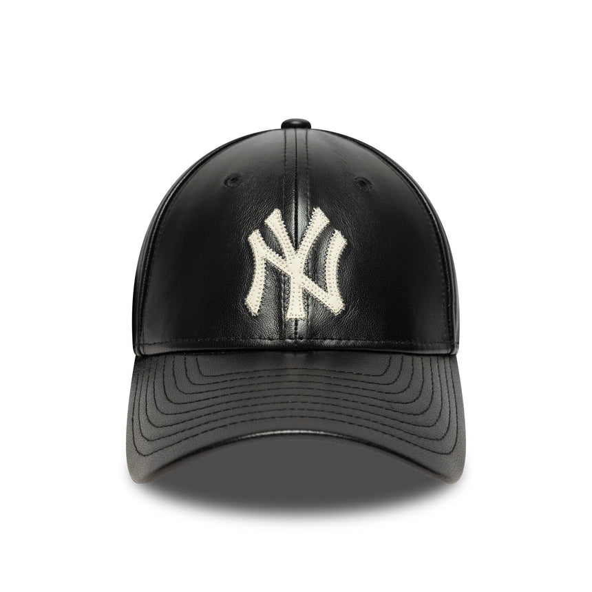 Gorra de los New York Yankees, cuero, New Era, 9FORTY, mc, negra