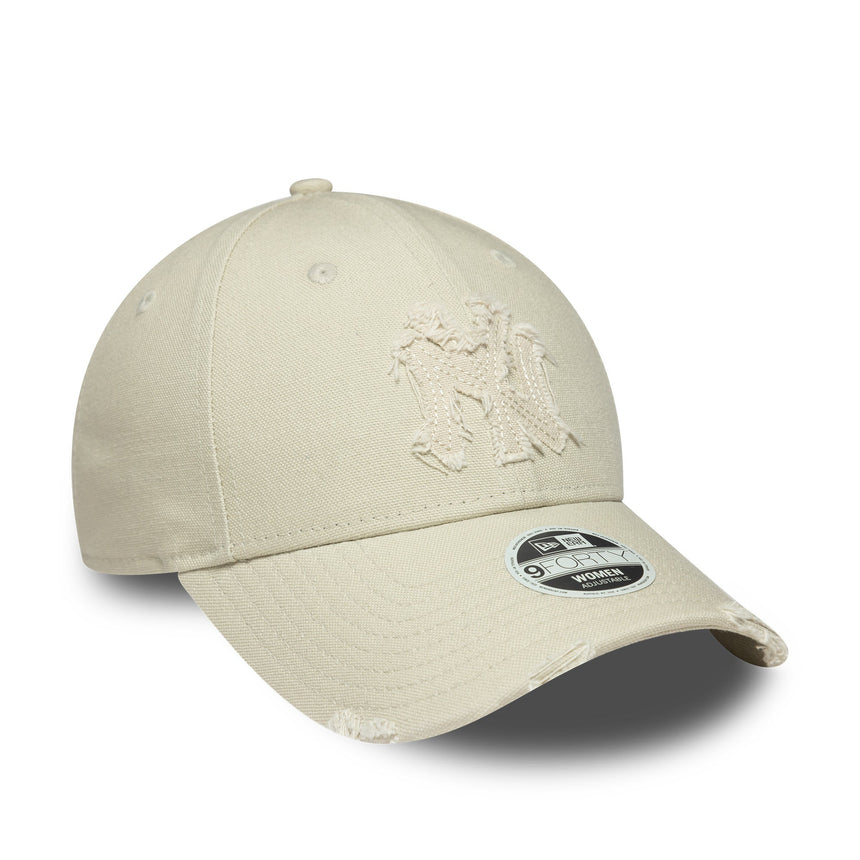 Gorra de los Yanquis de Nueva York, desgastada, New Era, 9FORTY, gris, para mujer