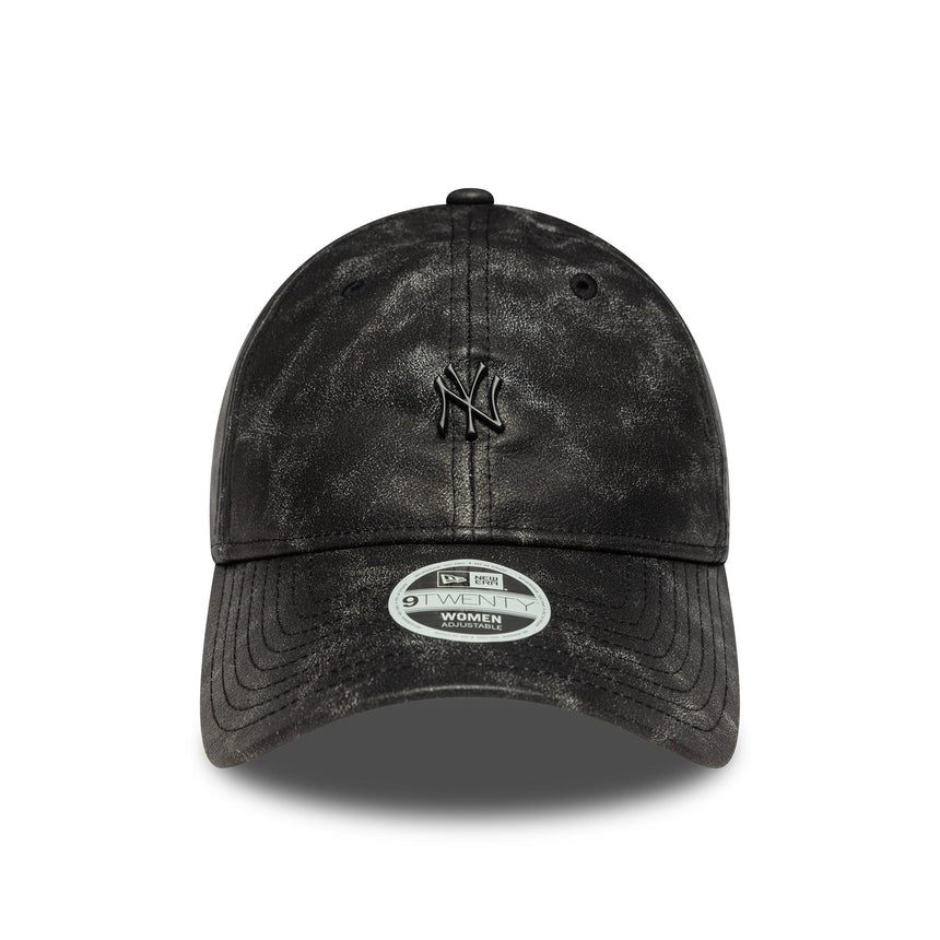 Gorra de los Yankees de Nueva York, de PU, Yankees de Nueva York, 9TWENTY, lisa, negra
