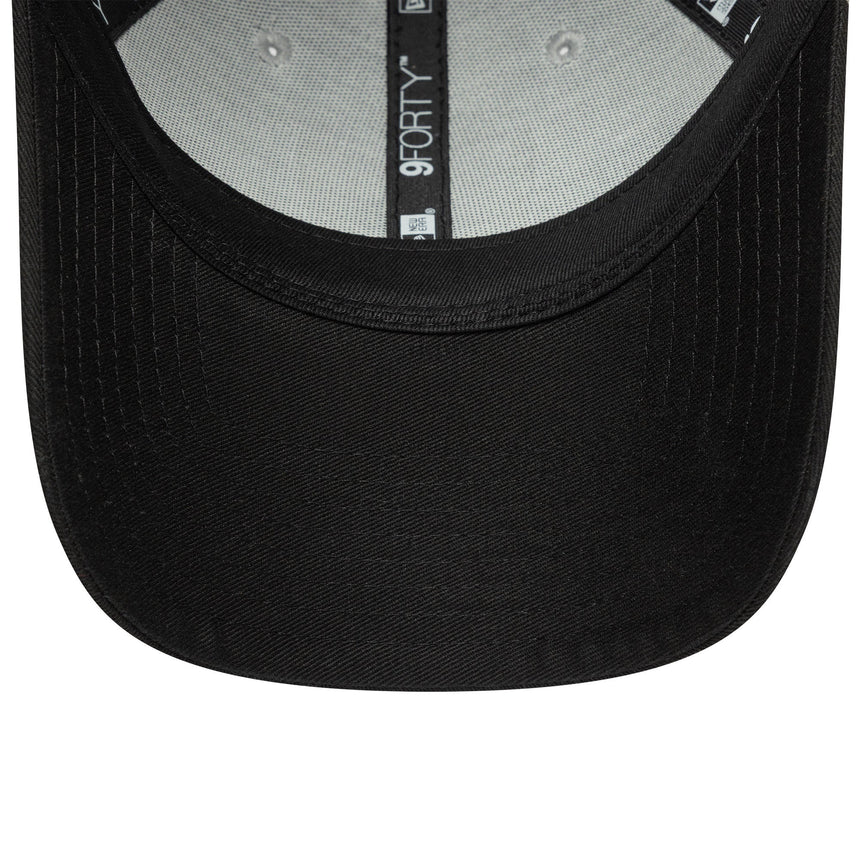 Gorra de los Raiders de Las Vegas, emblema de dos tonos, New Era, 9FORTY, parche lateral, negro-blanco