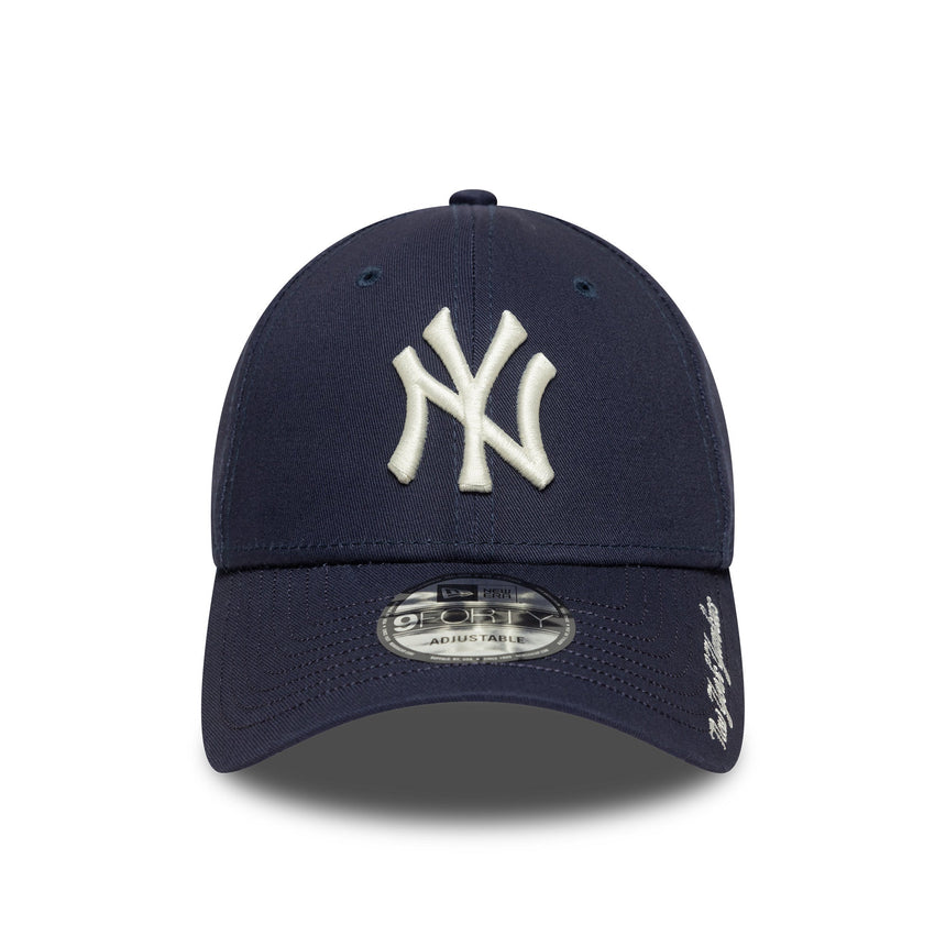 Gorra de los Yankees de Nueva York, visera con logo en script, New Era, 9FORTY, azul