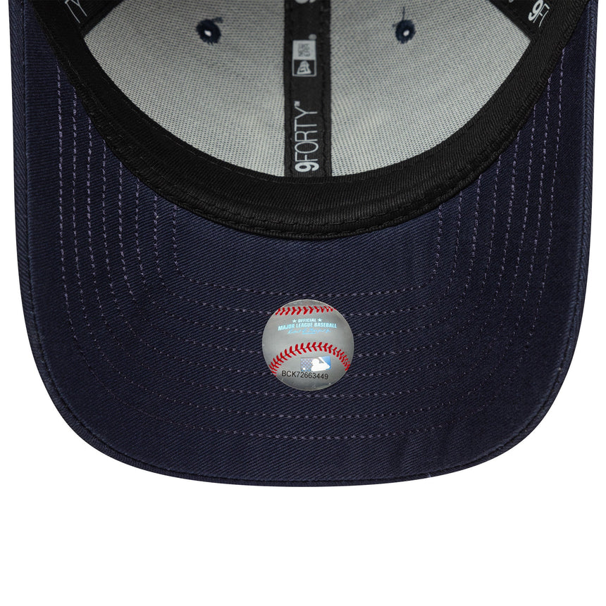 Gorra de los Yankees de Nueva York, visera con logo en script, New Era, 9FORTY, azul