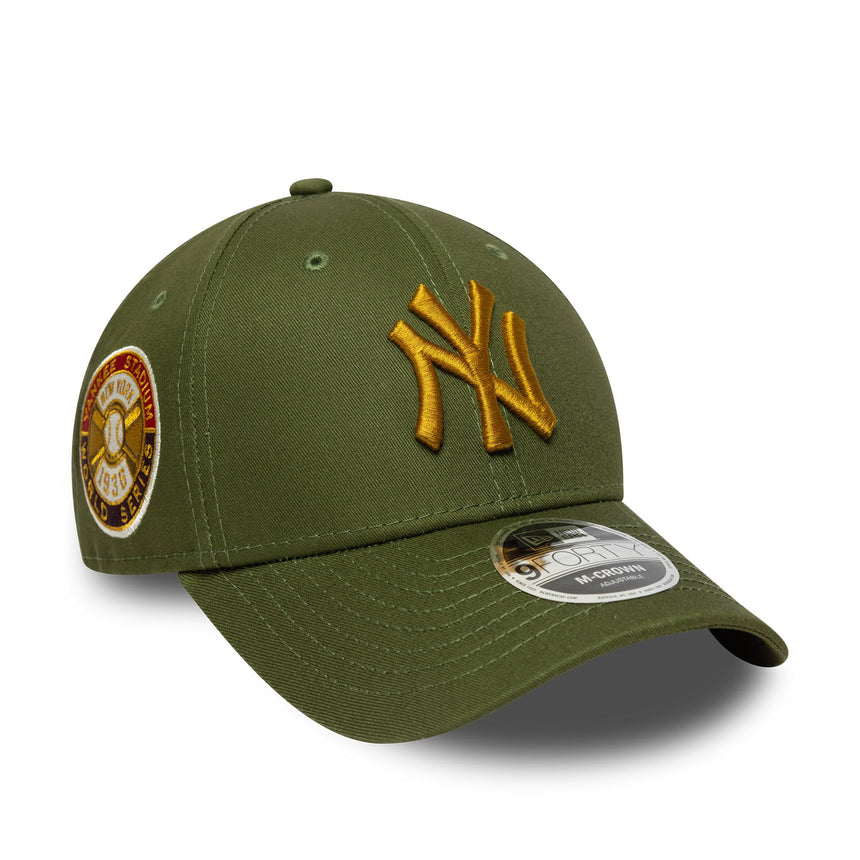 Gorra de los Yankees de Nueva York, parche de la Serie Mundial, New Era, 9FORTY, parche, verde