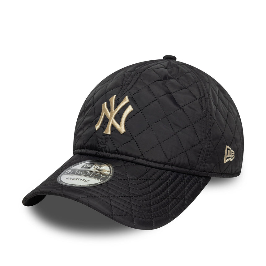 Gorra acolchada de los Yanquis de Nueva York, New Era, 9TWENTY, negro y gris.