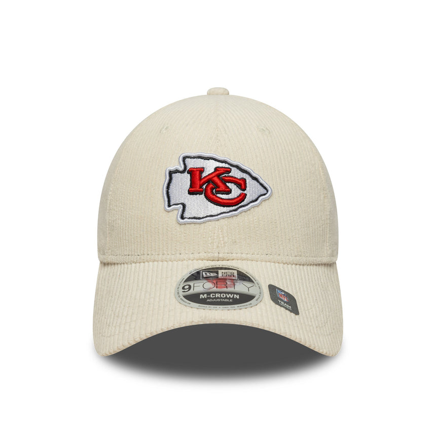 Gorra de Kansas City Chiefs, con cordón, New Era, 9FORTY, beige.