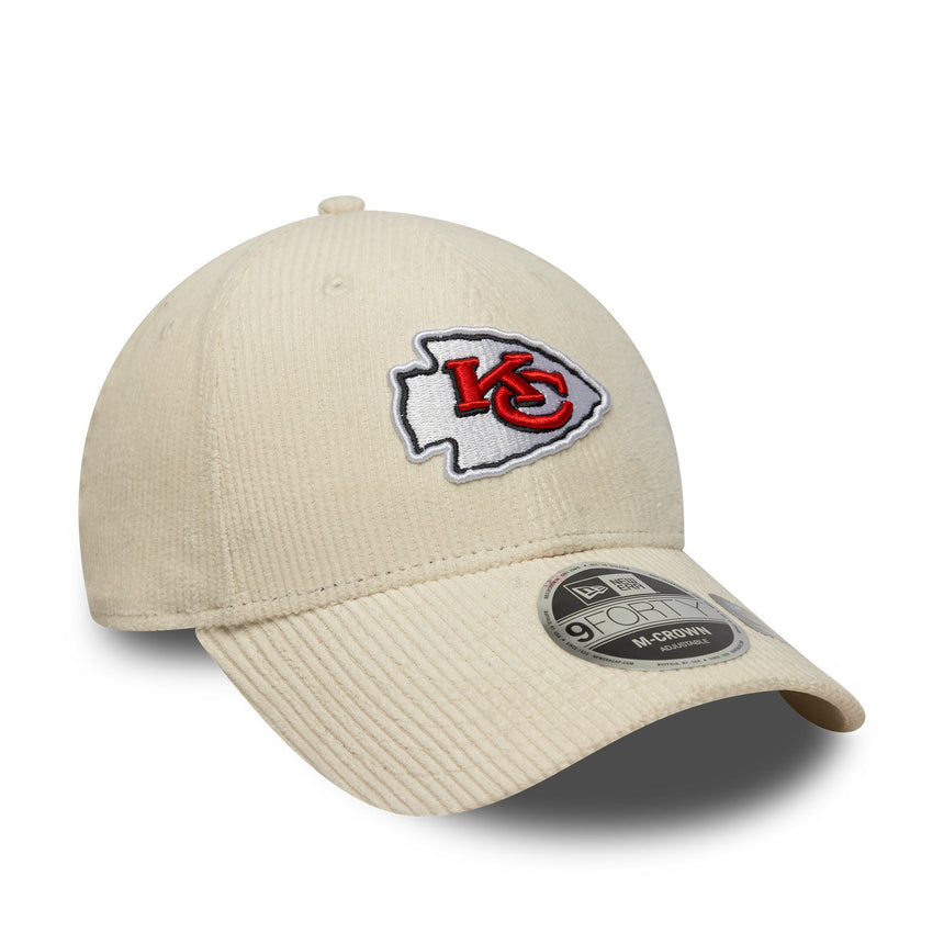 Gorra de Kansas City Chiefs, con cordón, New Era, 9FORTY, beige.