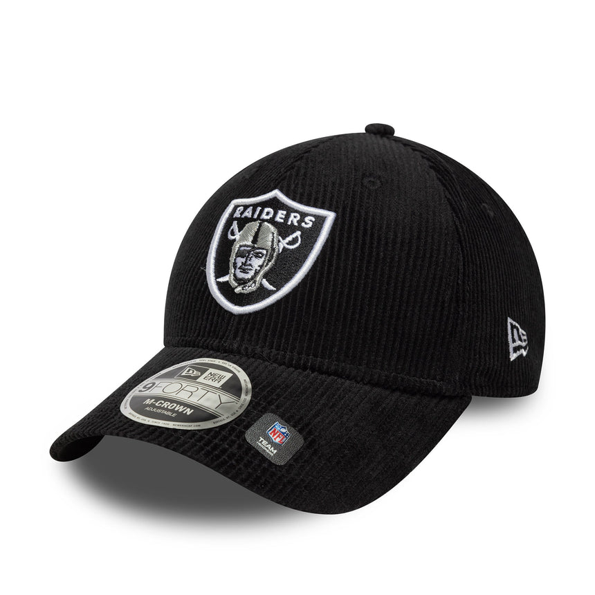 Gorra de los Raiders de Las Vegas, con cordón, New Era, 9FORTY, negro