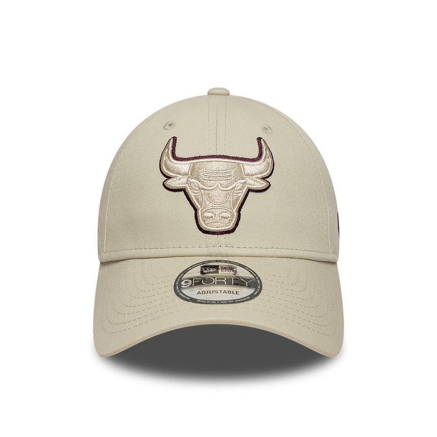 Gorra de los Chicago Bulls, insignia TEAM OUTLINE, 9FORTY, gris