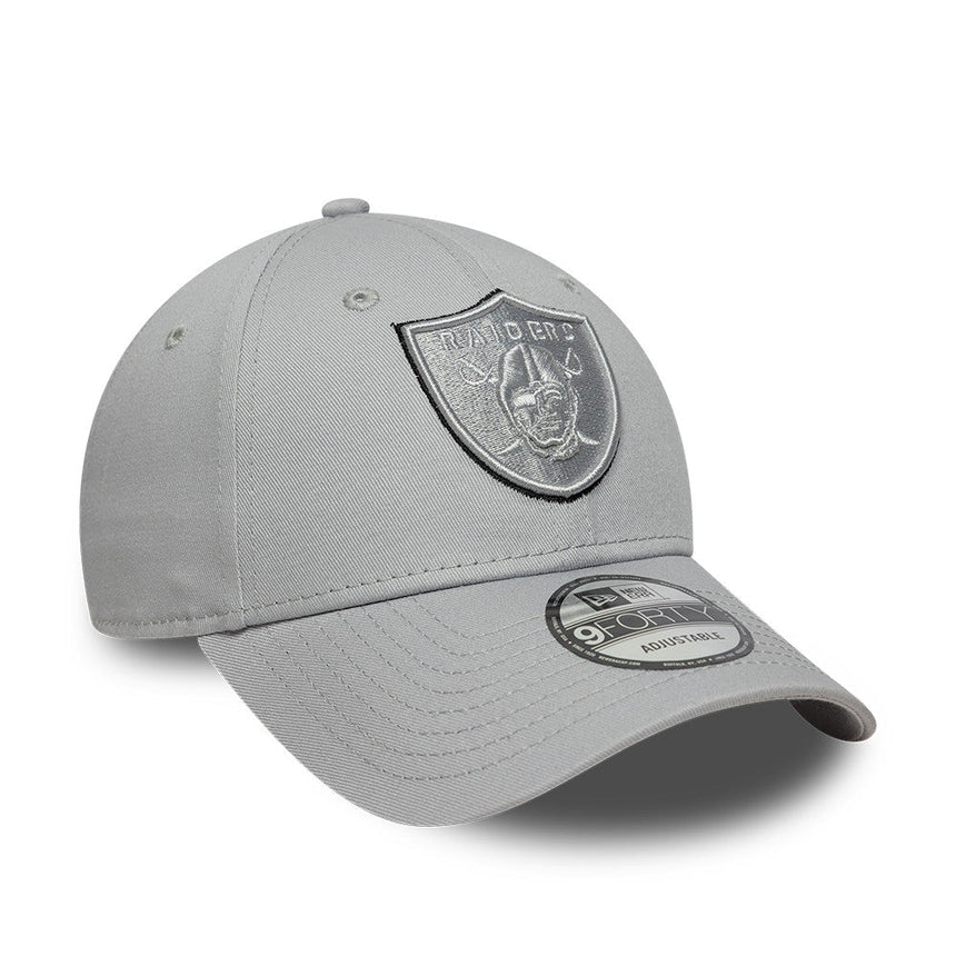 Gorra de los Raiders de Los Ángeles, TEAM OUTLINE, New Era, 9FORTY, gris