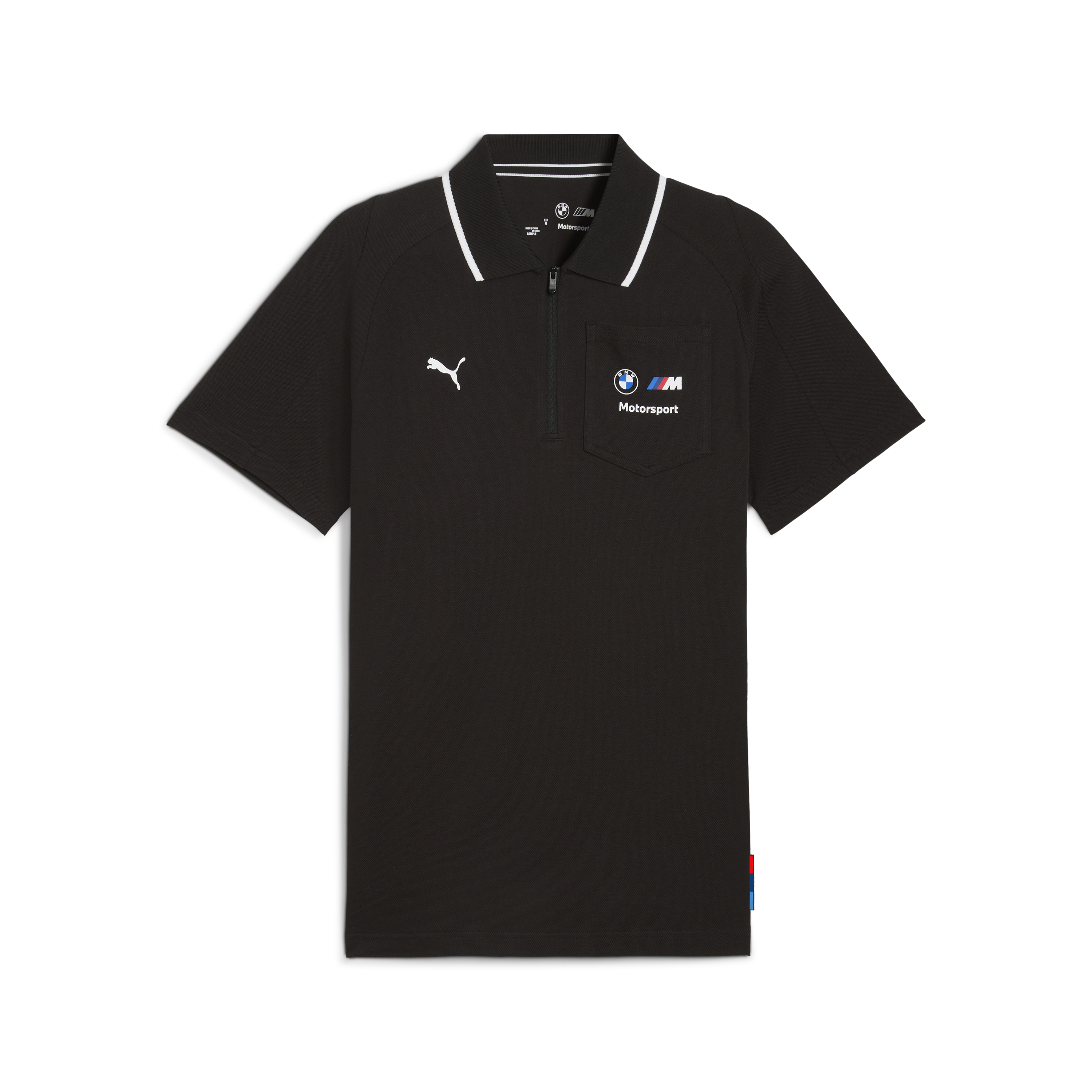 BMW polo con cremallera, Puma, MMS, negro 🔥