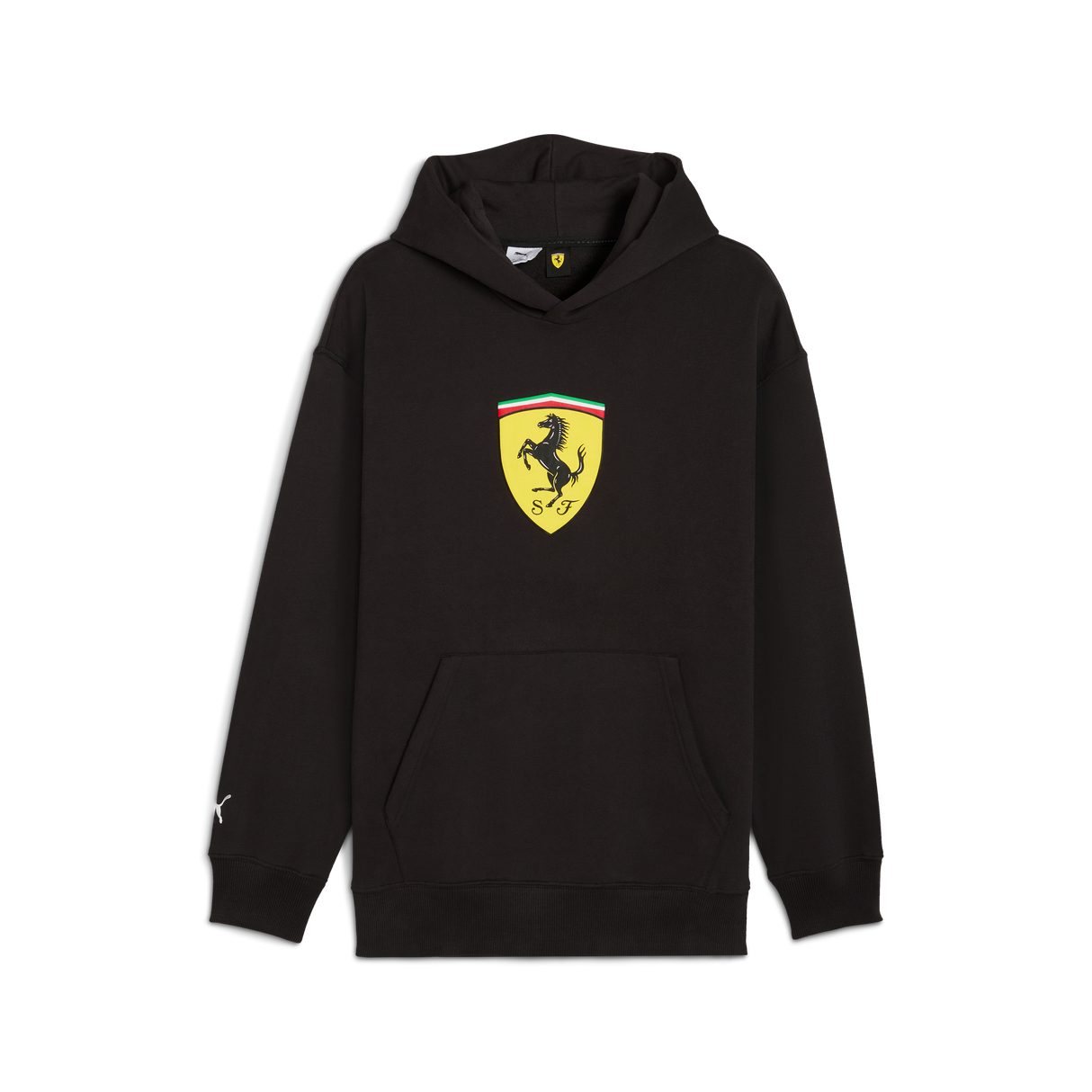 Sudadera con capucha de Ferrari, Puma, ropa deportiva, logo de escudo, negro 🔥